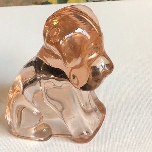 Vintage candy holder glass sweet dog
